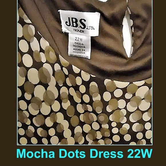22W  Dress w/ Brown Mocha Dots Design  JBS - Picture 13 of 16